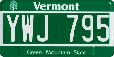VT license plate YWJ795