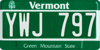 VT license plate YWJ797