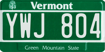 VT license plate YWJ804