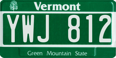 VT license plate YWJ812