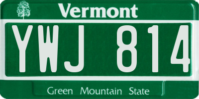 VT license plate YWJ814