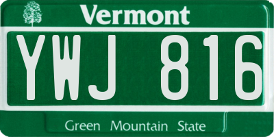 VT license plate YWJ816