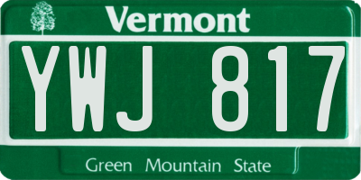 VT license plate YWJ817