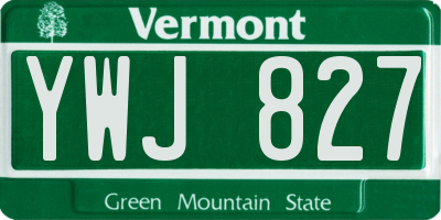 VT license plate YWJ827