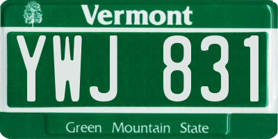 VT license plate YWJ831