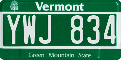 VT license plate YWJ834