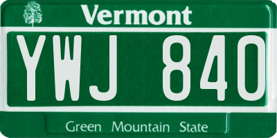 VT license plate YWJ840