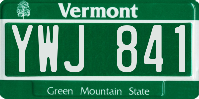 VT license plate YWJ841