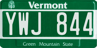 VT license plate YWJ844