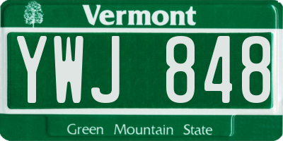 VT license plate YWJ848