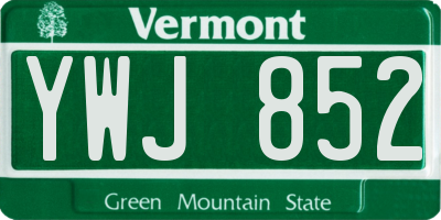 VT license plate YWJ852