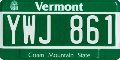 VT license plate YWJ861