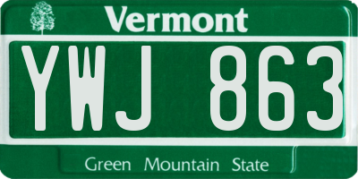 VT license plate YWJ863