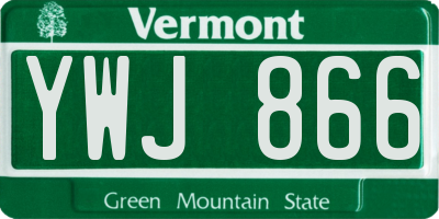 VT license plate YWJ866