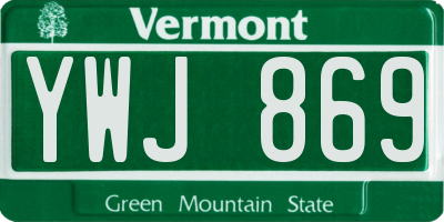 VT license plate YWJ869