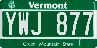 VT license plate YWJ877