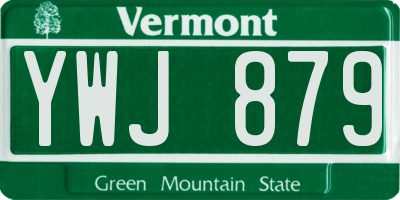 VT license plate YWJ879