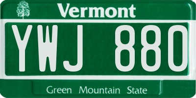 VT license plate YWJ880