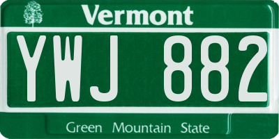VT license plate YWJ882
