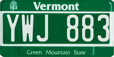VT license plate YWJ883