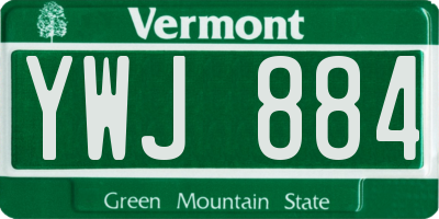 VT license plate YWJ884