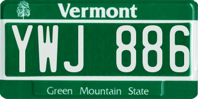 VT license plate YWJ886