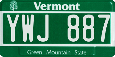 VT license plate YWJ887