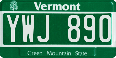 VT license plate YWJ890