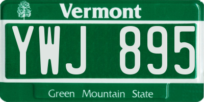 VT license plate YWJ895