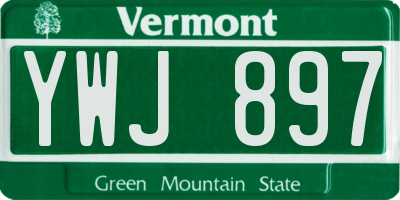 VT license plate YWJ897