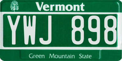 VT license plate YWJ898