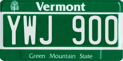 VT license plate YWJ900