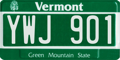 VT license plate YWJ901