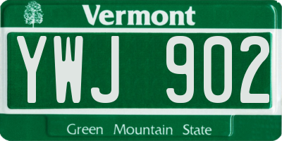 VT license plate YWJ902