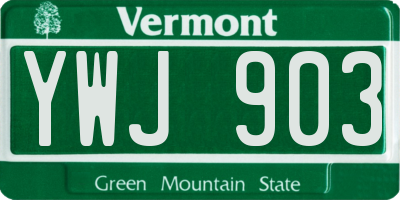VT license plate YWJ903