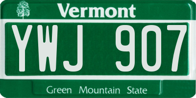 VT license plate YWJ907