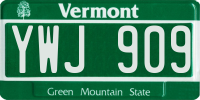 VT license plate YWJ909