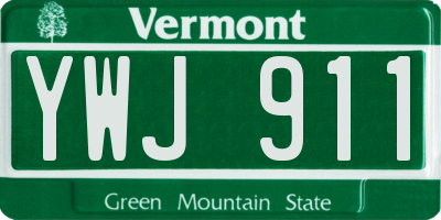 VT license plate YWJ911
