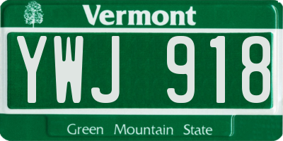 VT license plate YWJ918