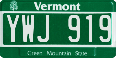 VT license plate YWJ919