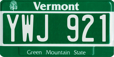 VT license plate YWJ921