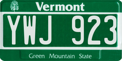 VT license plate YWJ923