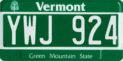 VT license plate YWJ924