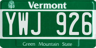 VT license plate YWJ926
