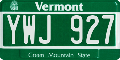 VT license plate YWJ927