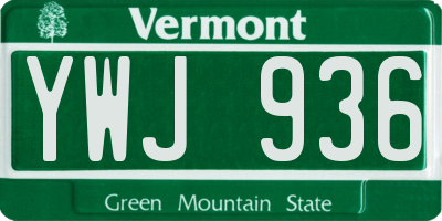 VT license plate YWJ936