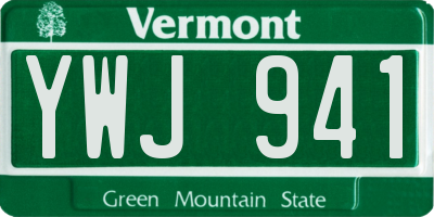 VT license plate YWJ941