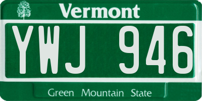 VT license plate YWJ946