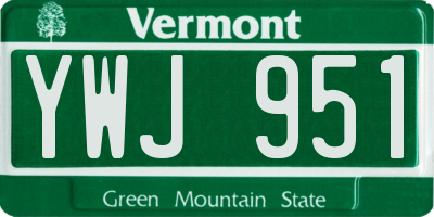 VT license plate YWJ951