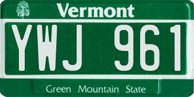 VT license plate YWJ961
